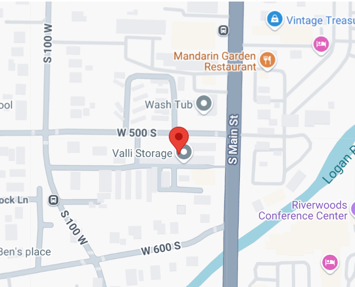 Map showing Valli Storage at 521 S Main St, Logan
